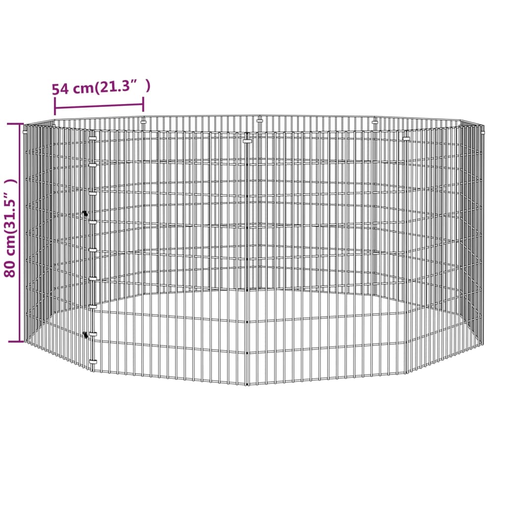 vidaXL Freilaufgehege 10-teilig 54x80 cm Verzinktes Eisen