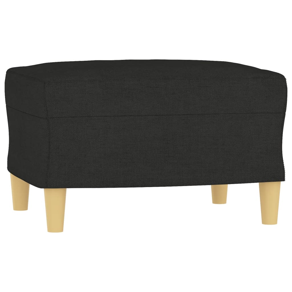 vidaXL 3-Sitzer-Sofa mit Hocker Schwarz 180 cm Stoff