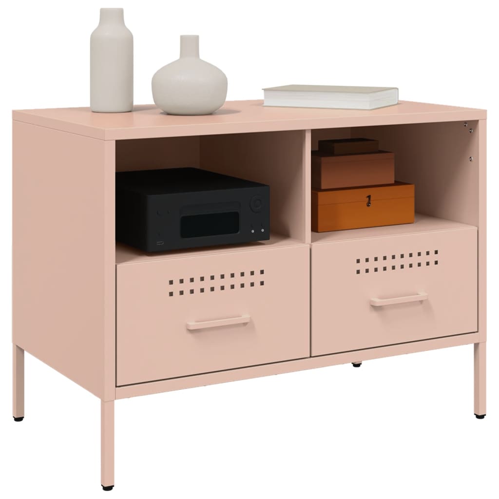 vidaXL TV-Schrank Rosa 68x39x50,5 cm Stahl