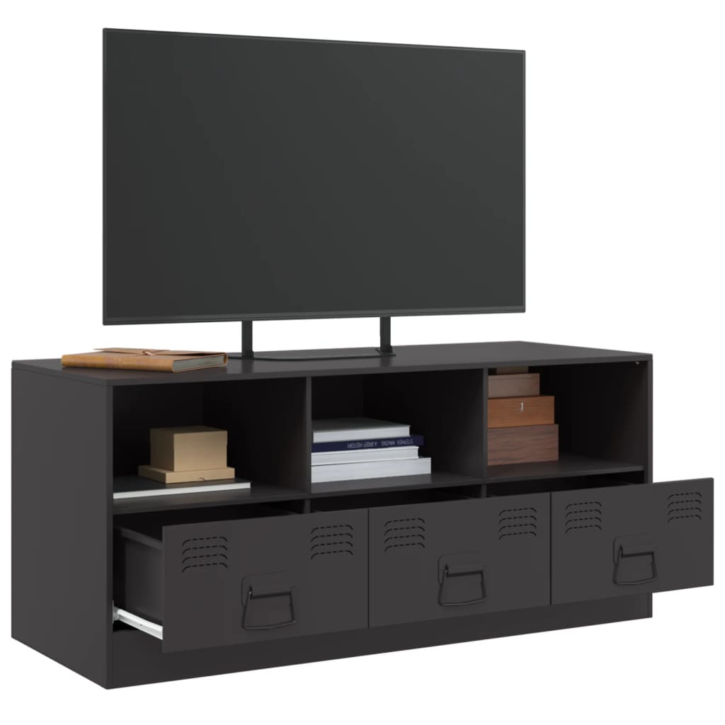 vidaXL TV-Schrank Schwarz 99x39x44 cm Stahl