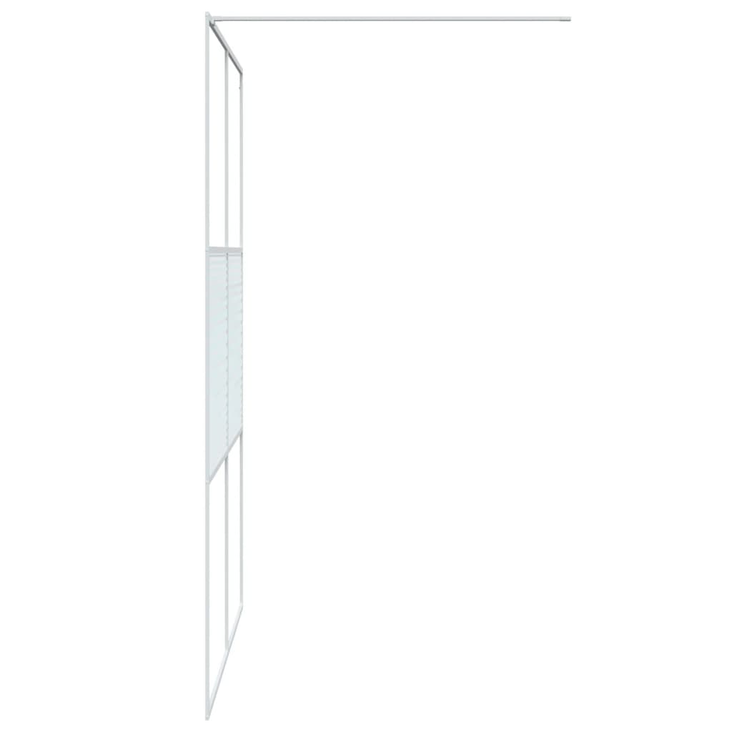 vidaXL Duschwand für Begehbare Dusche Weiß 140x195 cm ESG-Klarglas
