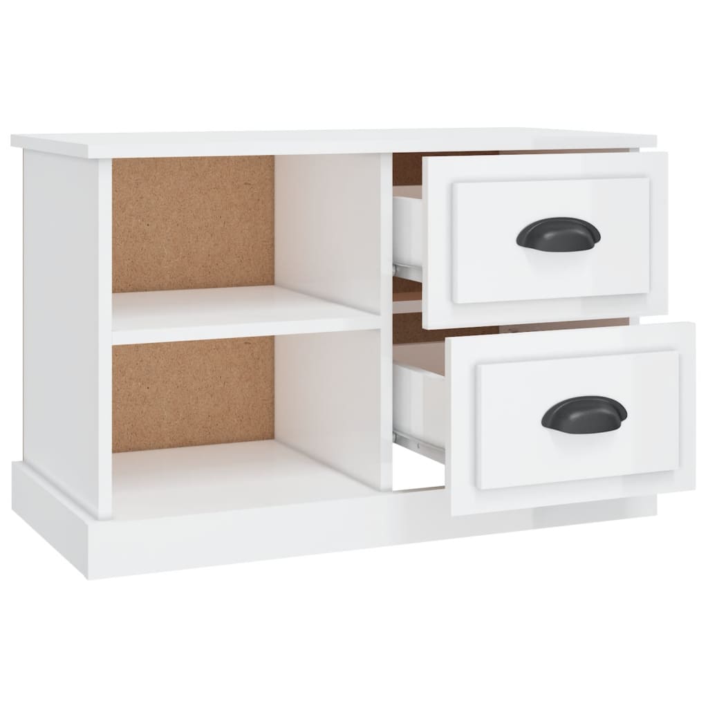 vidaXL TV-Schrank Hochglanz-Weiß 73x35,5x47,5 cm Holzwerkstoff