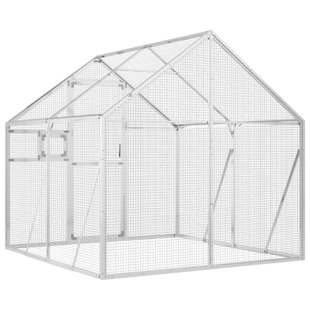 vidaXL Voliere Silbern 1,79x2x1,85 m Aluminium