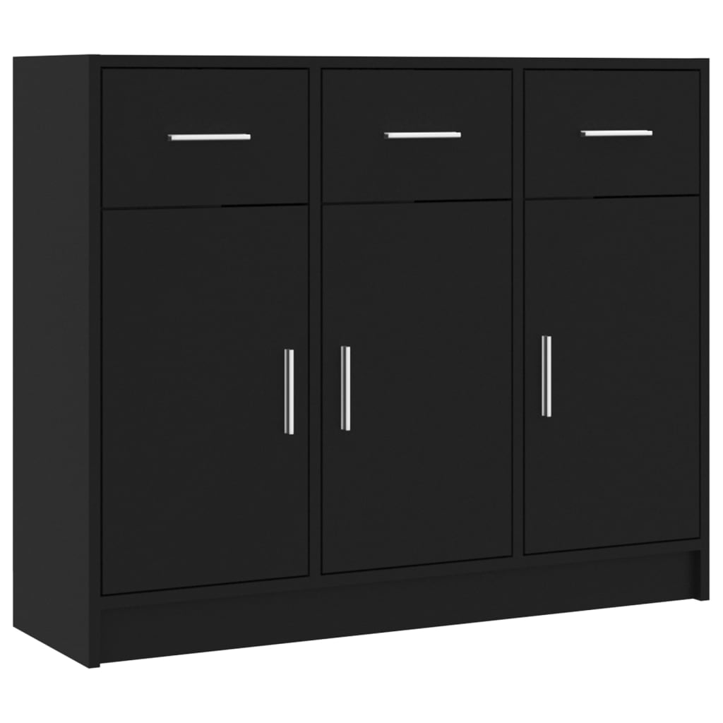 vidaXL Sideboard Schwarz 91x28x75 cm Holzwerkstoff