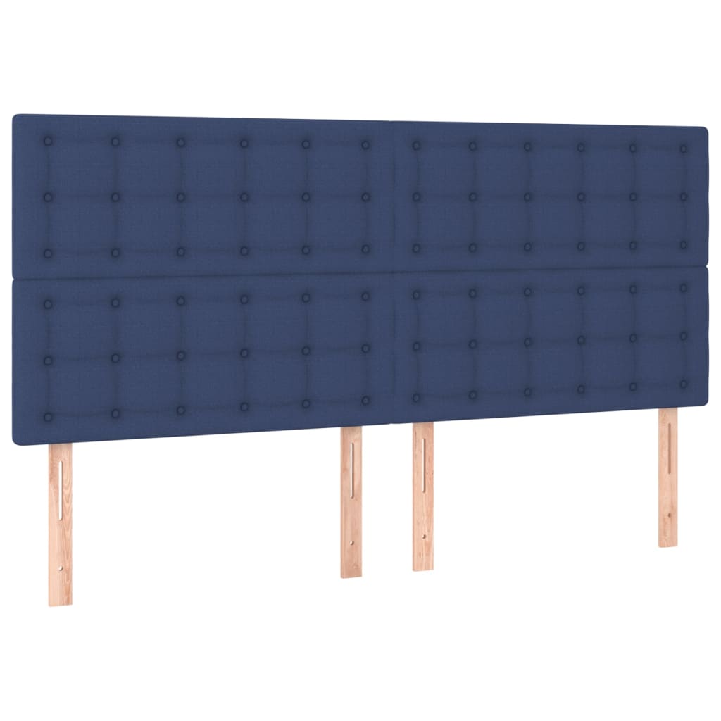 vidaXL Boxspringbett mit Matratze Blau 160x200 cm Stoff