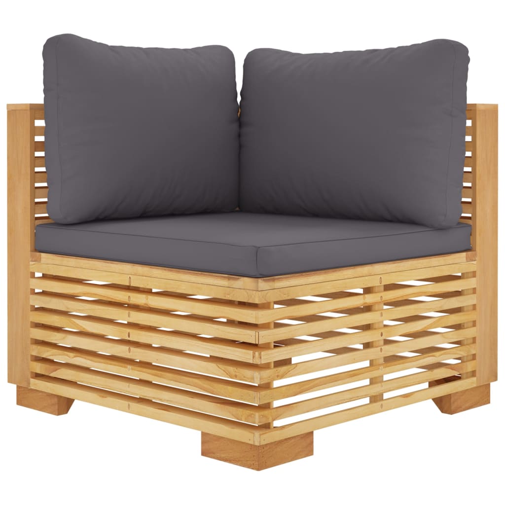 vidaXL 4-tlg. Garten-Lounge-Set mit Kissen Massivholz Teak