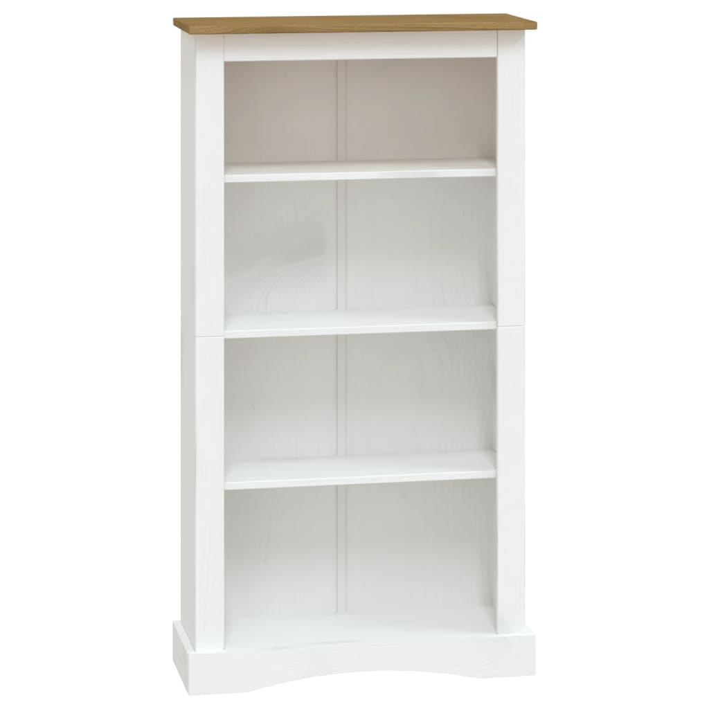 vidaXL Bücherschrank 4 Fächer Mexiko-Stil Kiefernholz Weiß 81x29x150cm