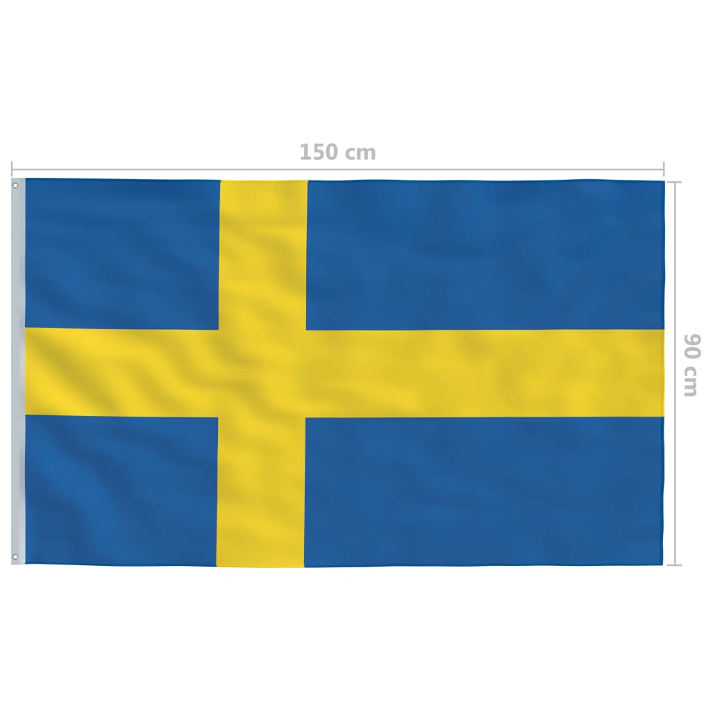 vidaXL Flagge Schwedens 90 x 150 cm