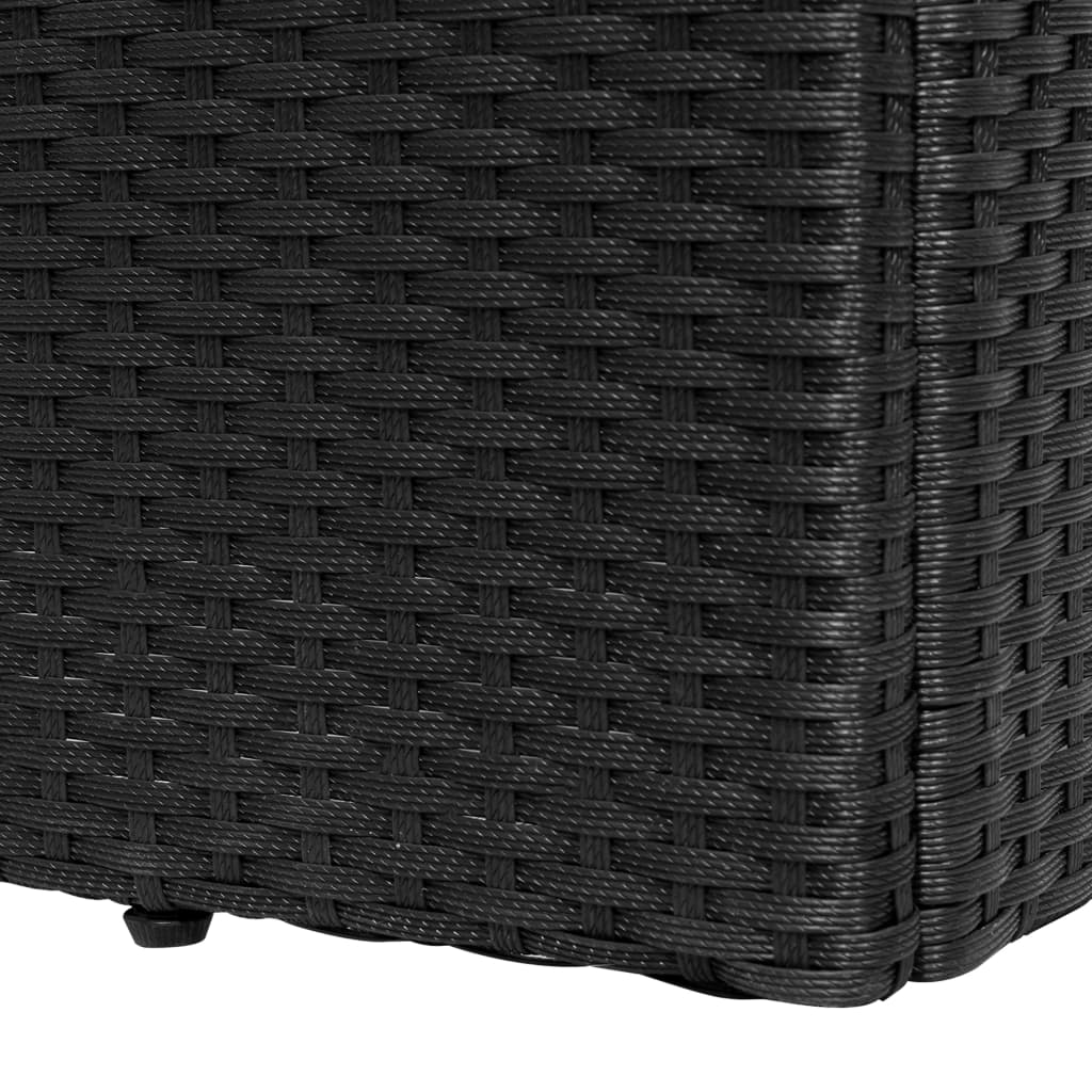 vidaXL Sonnenliege mit Polsterauflage Poly Rattan Schwarz