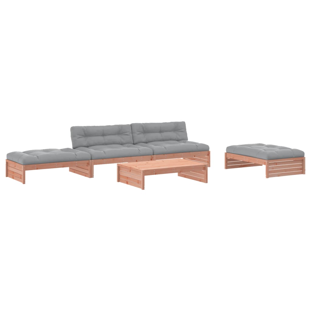 vidaXL 5-tlg. Garten-Lounge-Set mit Kissen Massivholz Douglasie