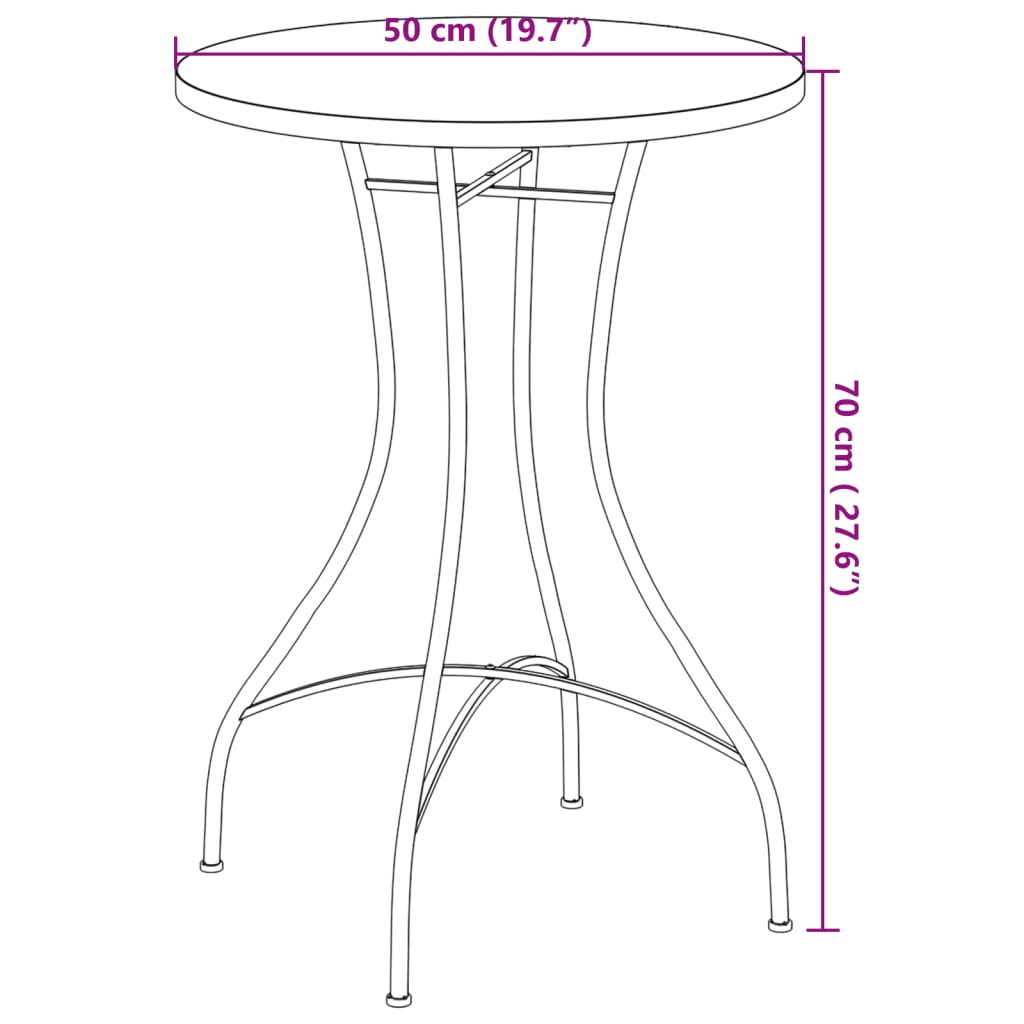 vidaXL Mosaik-Bistrotisch Terrakotta Ø50x70 cm Keramik