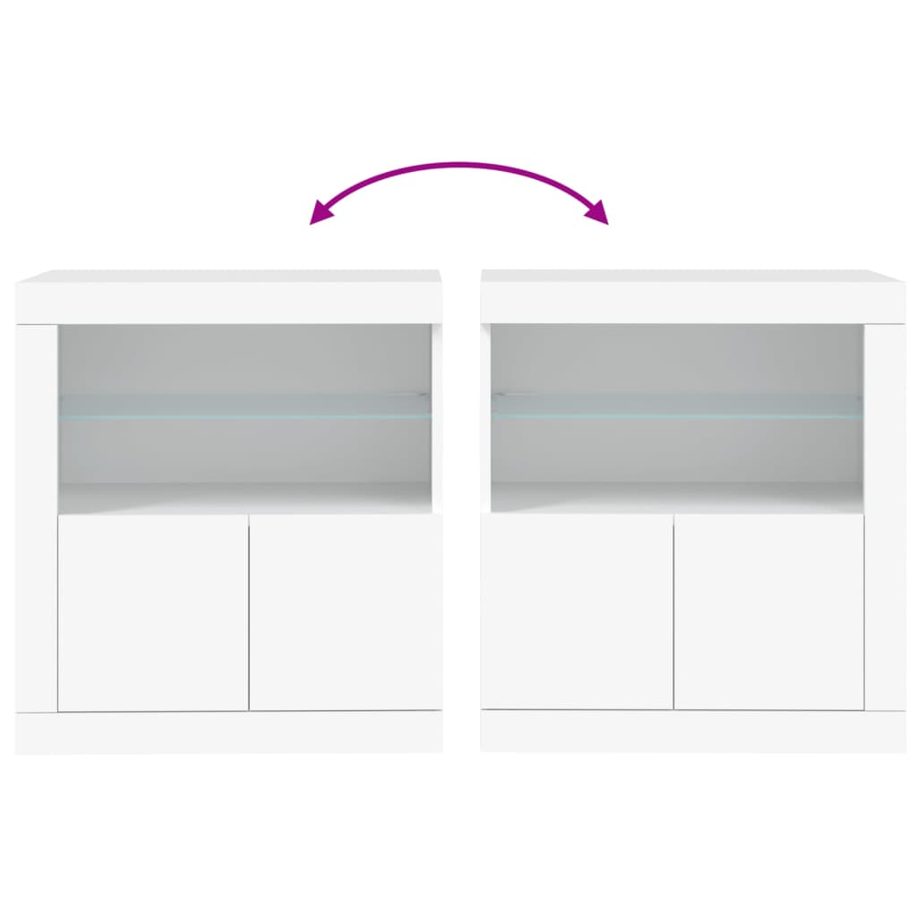 vidaXL Sideboard mit LED-Beleuchtung Weiß 60,5x37x67 cm