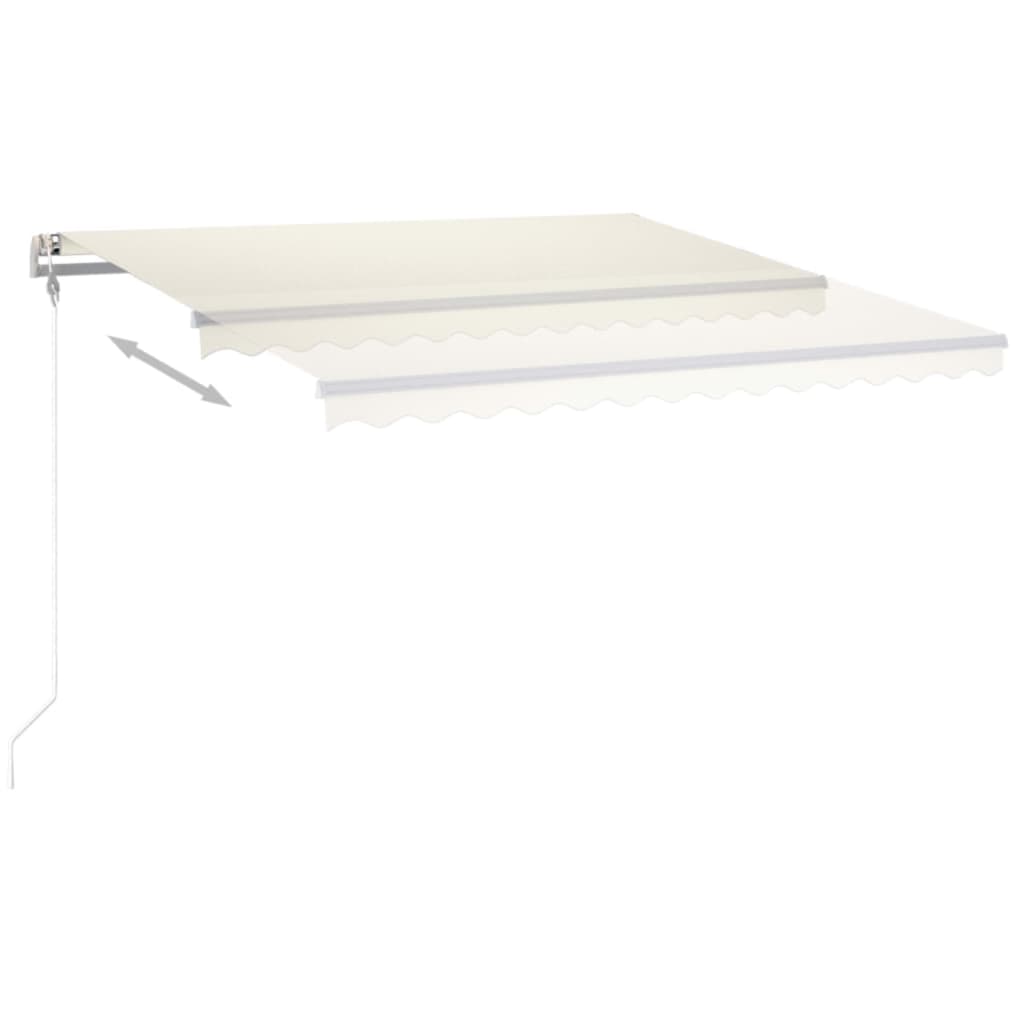 vidaXL Markise Manuell Einziehbar mit LED 4x3,5 m Creme