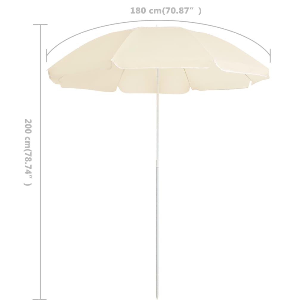 vidaXL Sonnenschirm mit Stahlmast Sandfarbe 180 cm