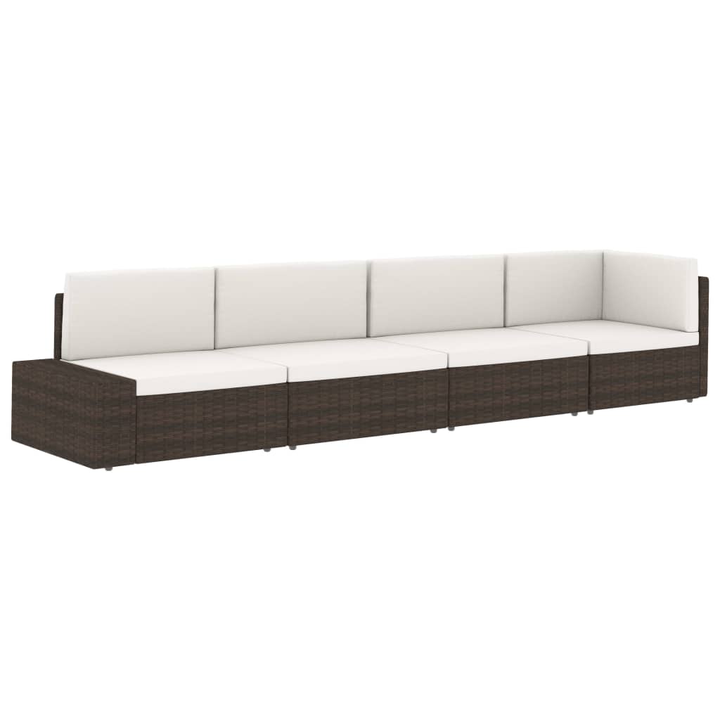 vidaXL Modulares Mittelsofa Poly Rattan Braun