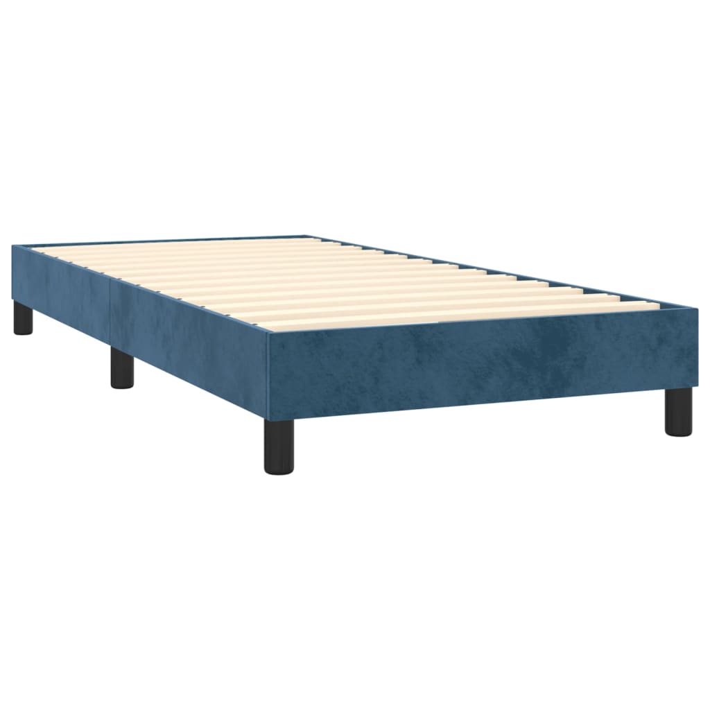 vidaXL Boxspringbett mit Matratze & LED Dunkelblau 80x200 cm Samt