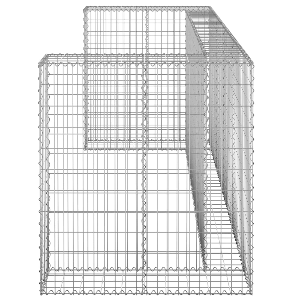 vidaXL Gabionenwand für Mülltonnen Verzinkter Stahl 254x100x110 cm