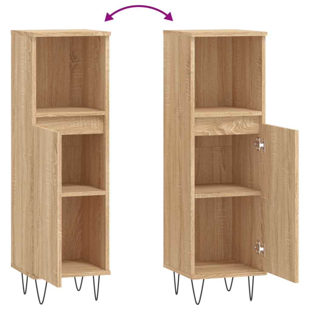 vidaXL Badschrank Sonoma-Eiche 30x30x100 cm Holzwerkstoff