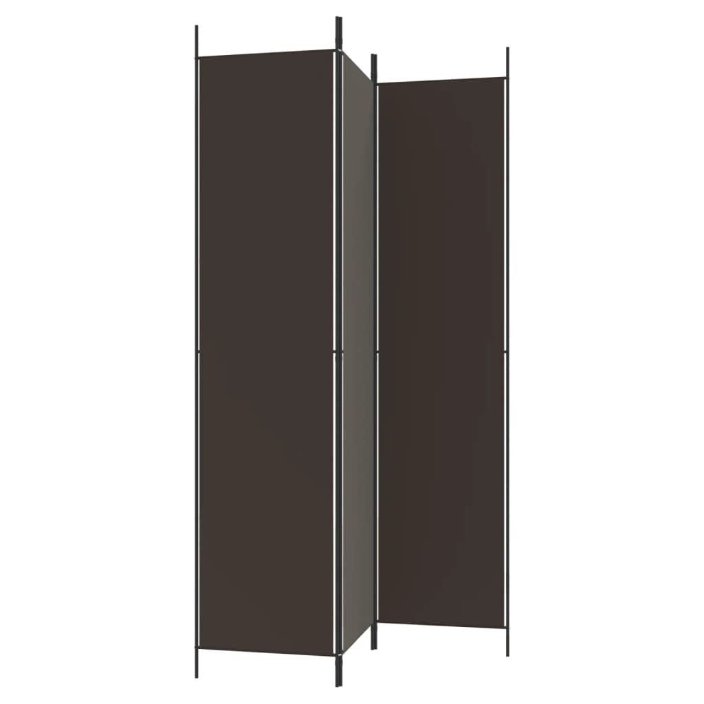 vidaXL 3-tlg. Paravent Braun 150x220 cm Stoff