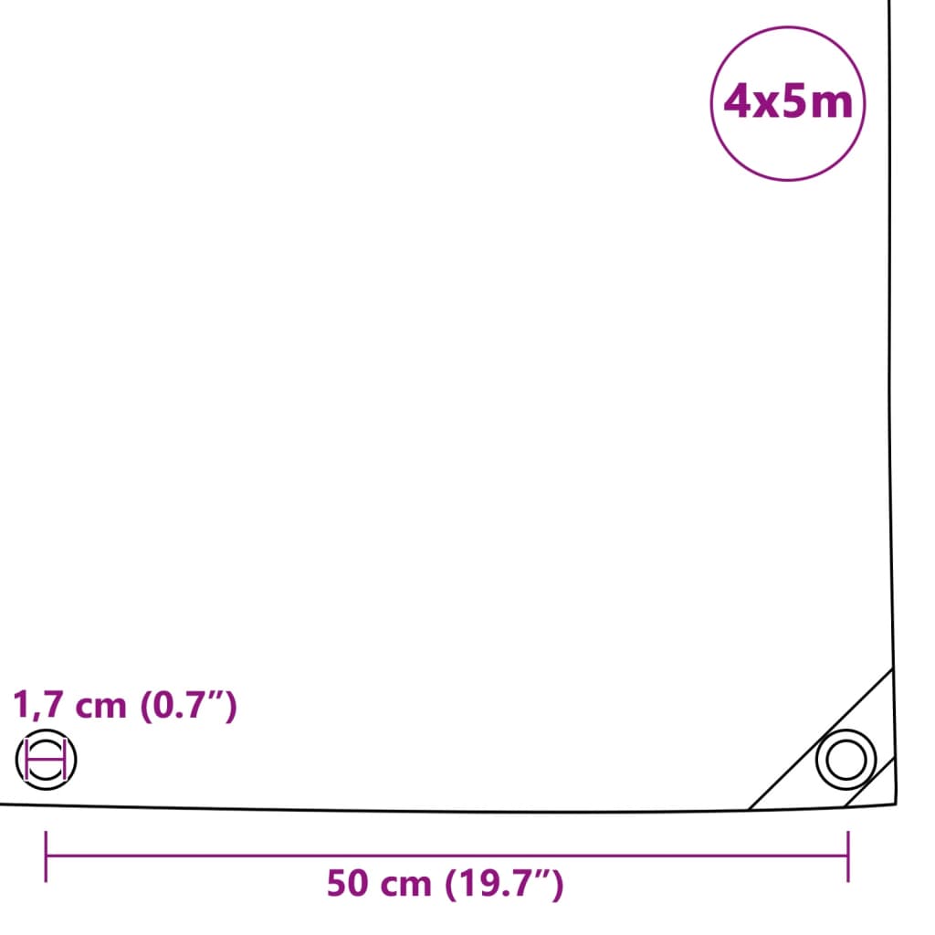 vidaXL Abdeckplane 650 g/m² 4x5 m Blau