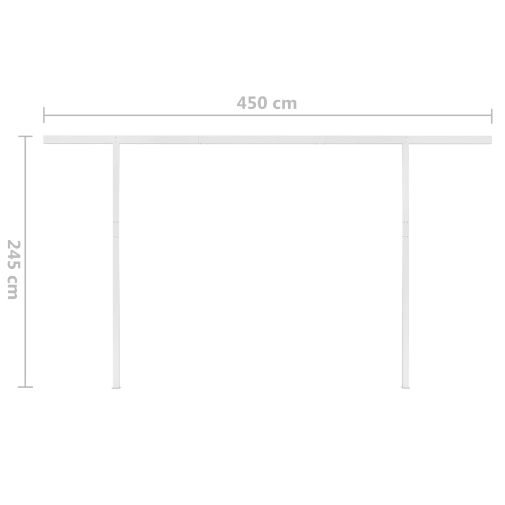 vidaXL Markise Manuell Einziehbar mit LED 5x3 m Gelb & Weiß