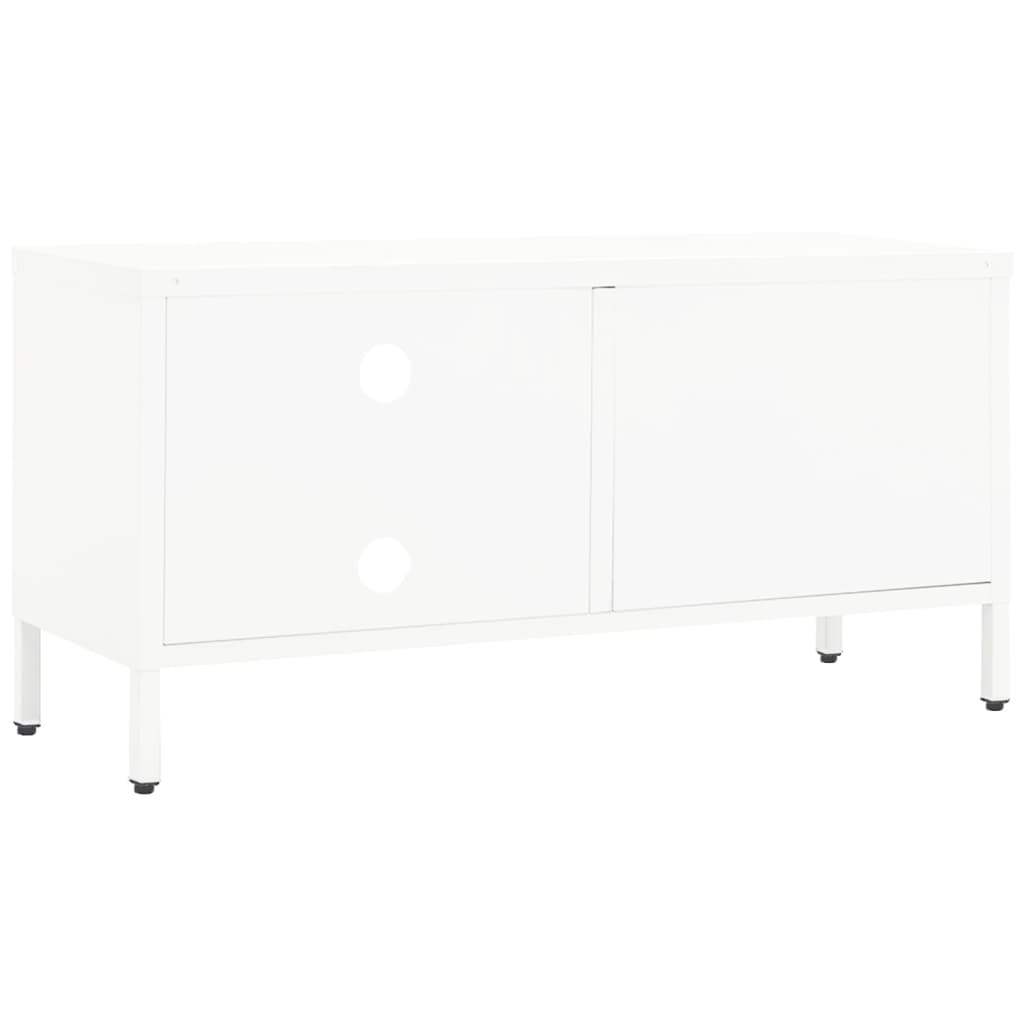 vidaXL TV-Schrank Weiß 90x30x44 cm Stahl und Glas