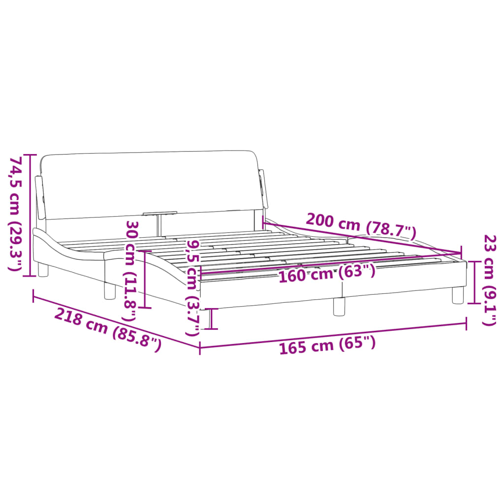 vidaXL Bettgestell mit Kopfteil Dunkelgrün 160x200 cm Samt