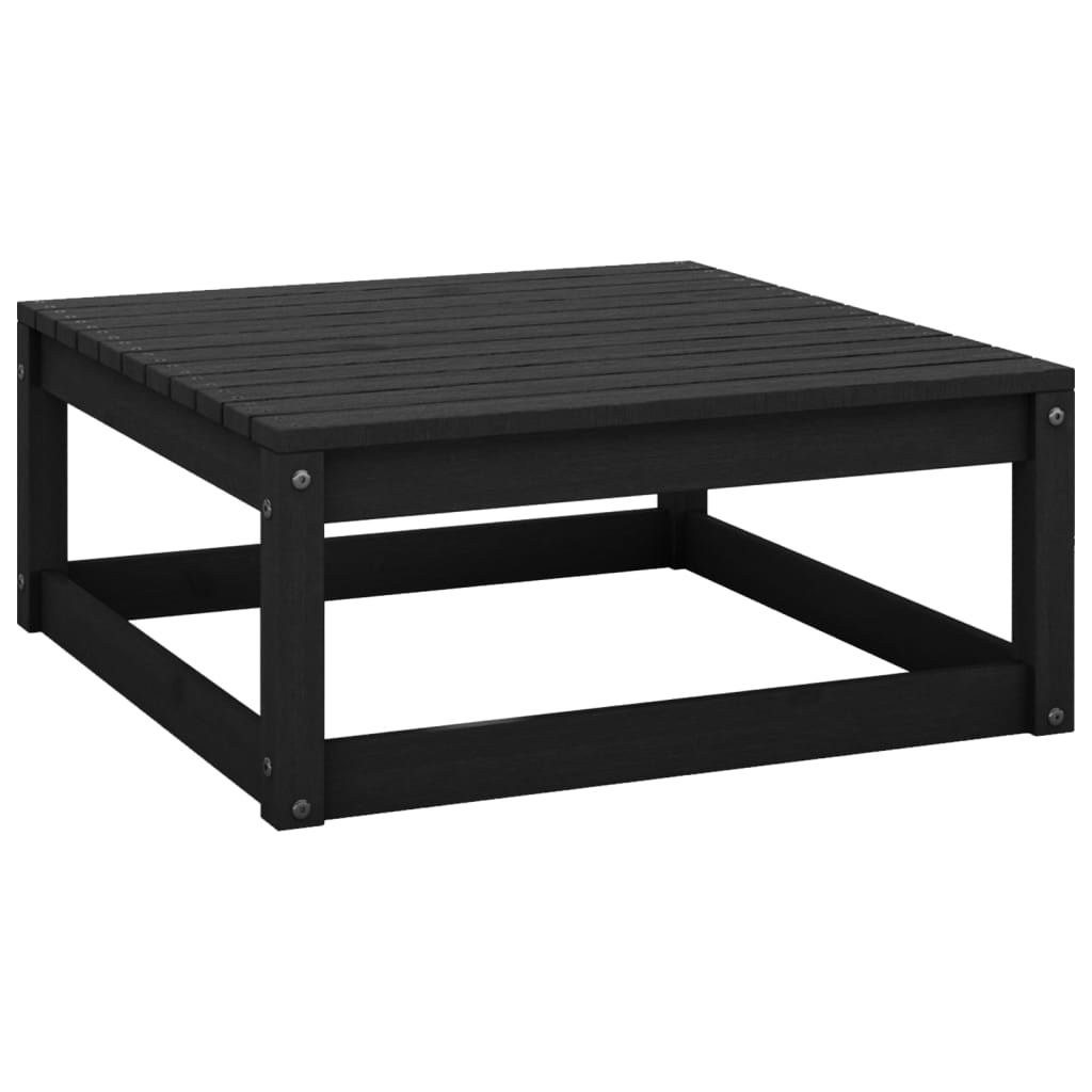 vidaXL 11-tlg. Garten-Lounge-Set mit Kissen Schwarz Kiefer Massivholz