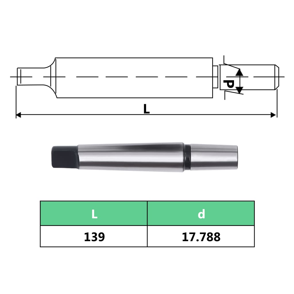 vidaXL Schnellspannbohrfutter MT3-B18 mit 16 mm Spannbereich