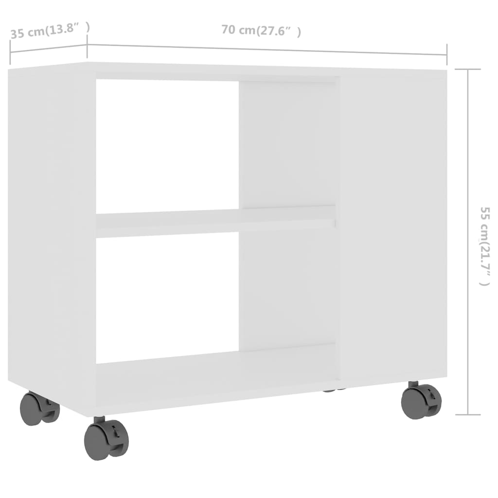 vidaXL Beistelltisch Weiß 70x35x55 cm Holzwerkstoff