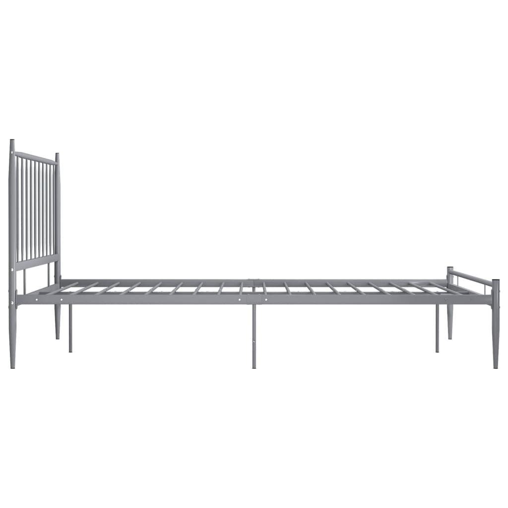 vidaXL Bett Grau Metall 120x200 cm