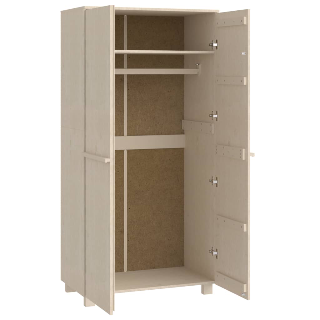 vidaXL Kleiderschrank HAMAR Honigbraun 89x50x180 cm Massivholz Kiefer