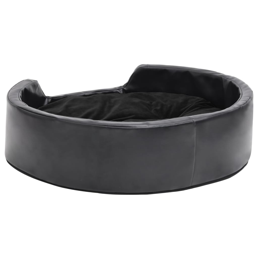 vidaXL Hundebett Schwarz 69x59x19 cm Plüsch und Kunstleder