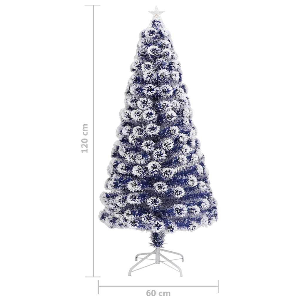 vidaXL Künstlicher Weihnachtsbaum mit Beleuchtung 120 cm Glasfaser