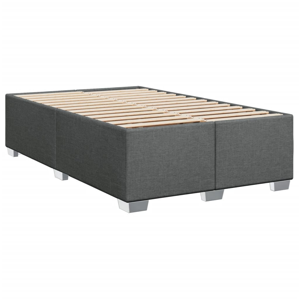 vidaXL Boxspringbett mit Matratze Dunkelgrau 120x190 cm Stoff