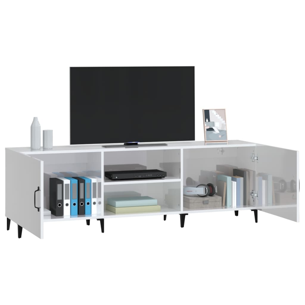 vidaXL TV-Schrank Hochglanz-Weiß 150x30x50 cm Holzwerkstoff