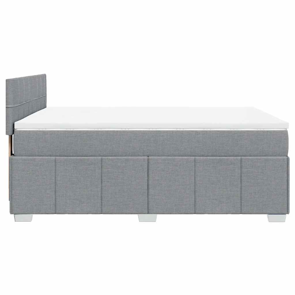 vidaXL Boxspringbett mit Matratze Hellgrau 140x200 cm Stoff