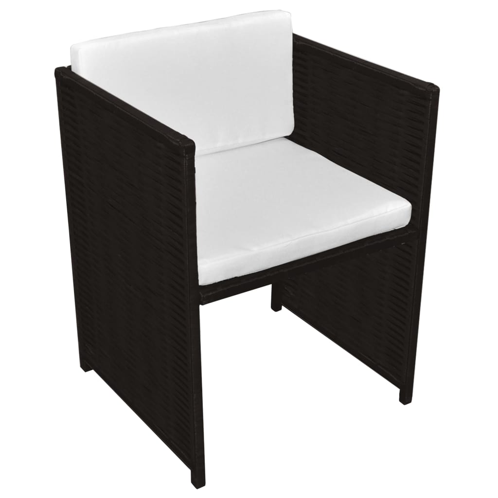 vidaXL 3-tlg. Bistro-Set mit Auflagen Poly Rattan Braun