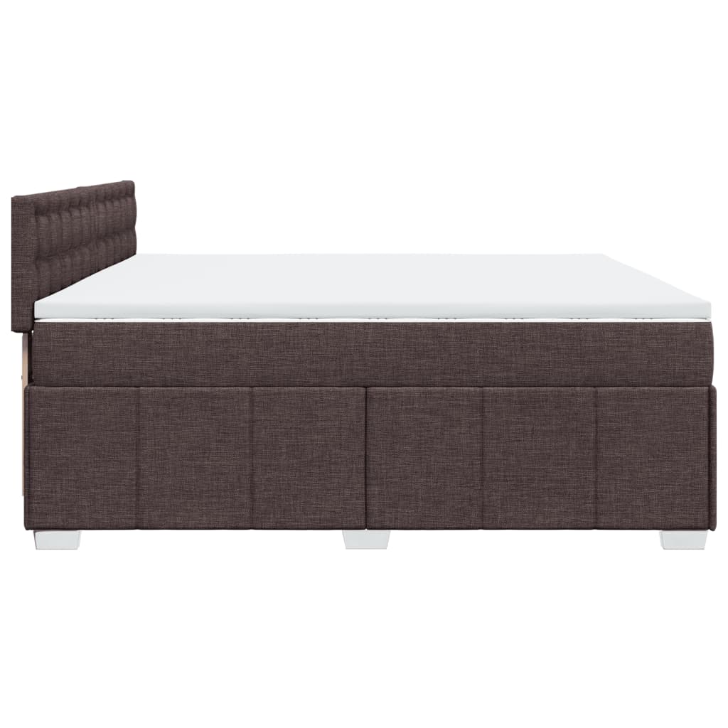 vidaXL Boxspringbett mit Matratze Dunkelbraun 200x200 cm Stoff