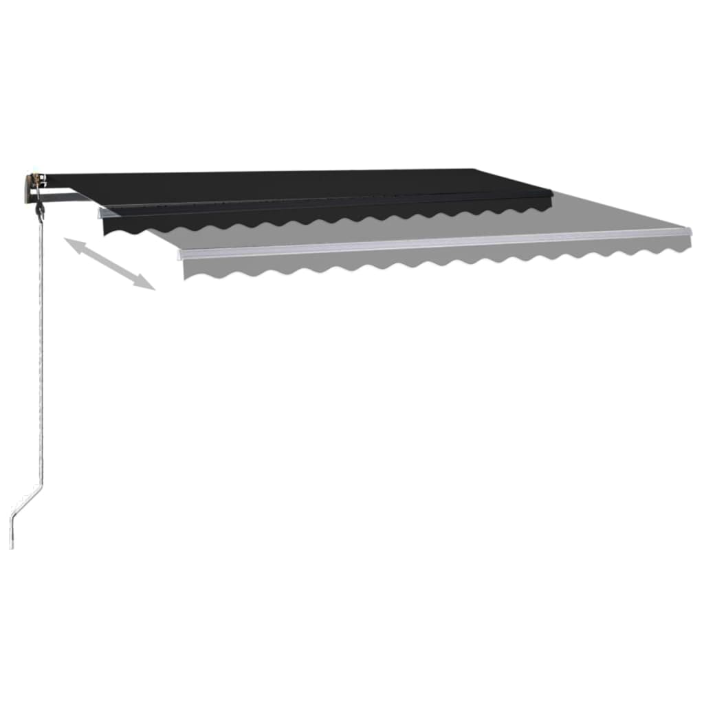 vidaXL Markise Manuell Einziehbar mit LED 450x300 cm Anthrazit