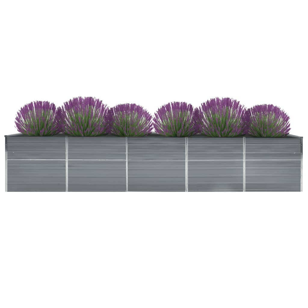 vidaXL Garten-Hochbeet Verzinkter Stahl 400x80x45 cm Grau