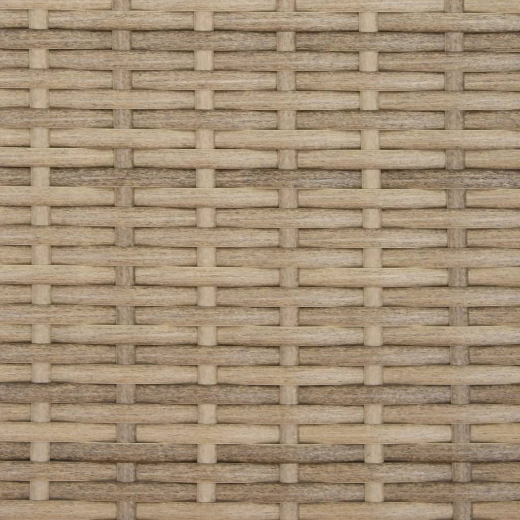 vidaXL Doppel-Sonnenliege mit Dach und Auflagen Beige Poly Rattan