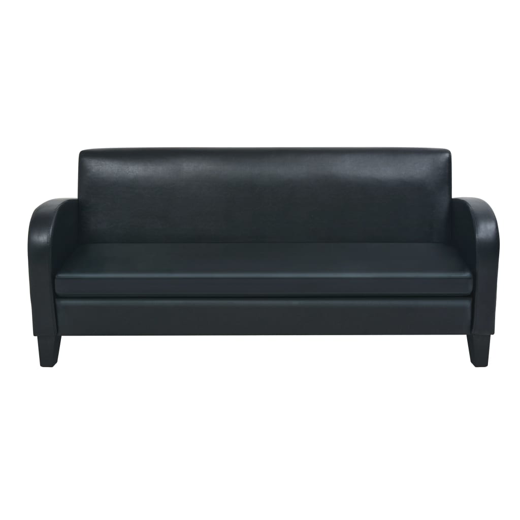 vidaXL 2-tlg. Sofa-Set Kunstleder Schwarz