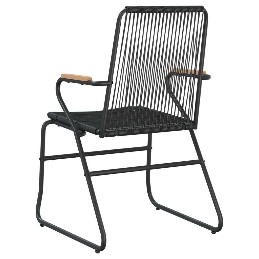 vidaXL Gartenstühle 2 Stk. Schwarz 58x59x85,5 cm PVC Rattan