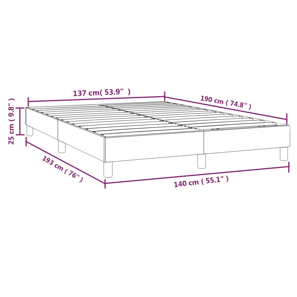 vidaXL Bettgestell ohne Matratze Dunkelblau 140x190 cm Samt