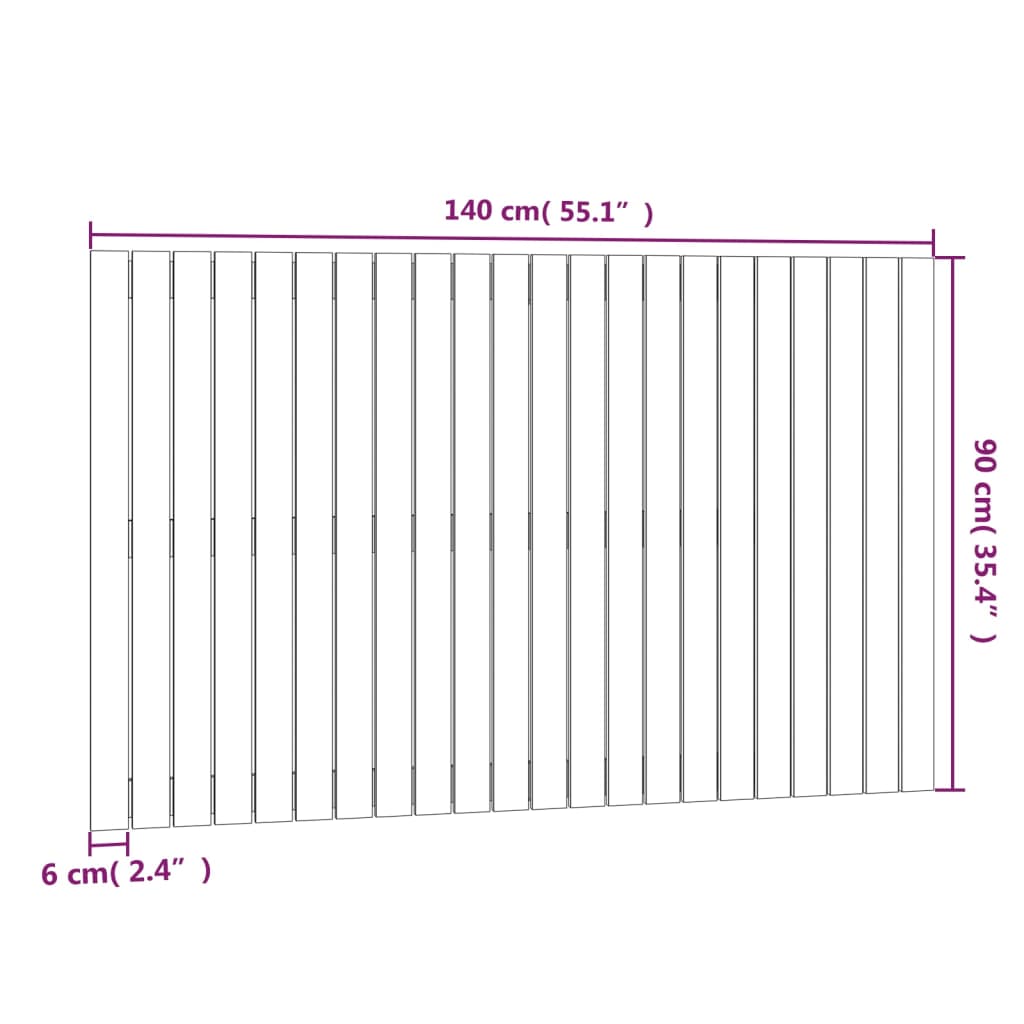 vidaXL Wand-Kopfteil Honigbraun 140x3x90 cm Massivholz Kiefer