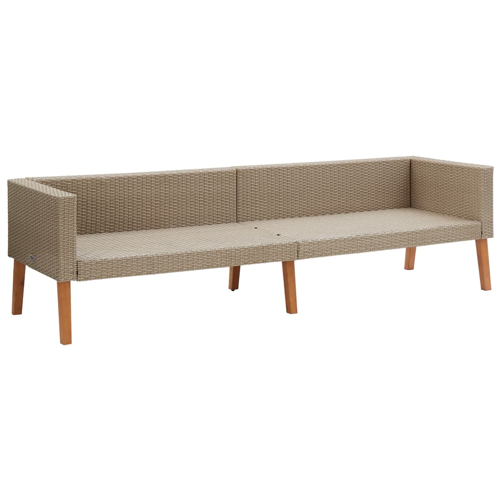 vidaXL 4-tlg. Garten-Lounge-Set mit Auflagen Poly Rattan Beige