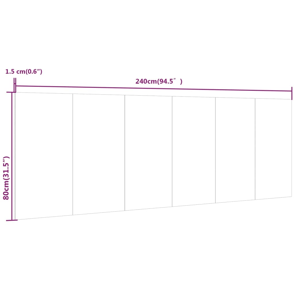 vidaXL Wand-Kopfteil Weiß 240x1,5x80 cm Holzwerkstoff