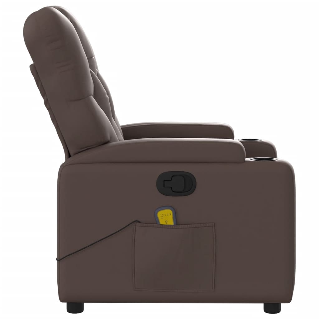 vidaXL Massagesessel Braun Kunstleder