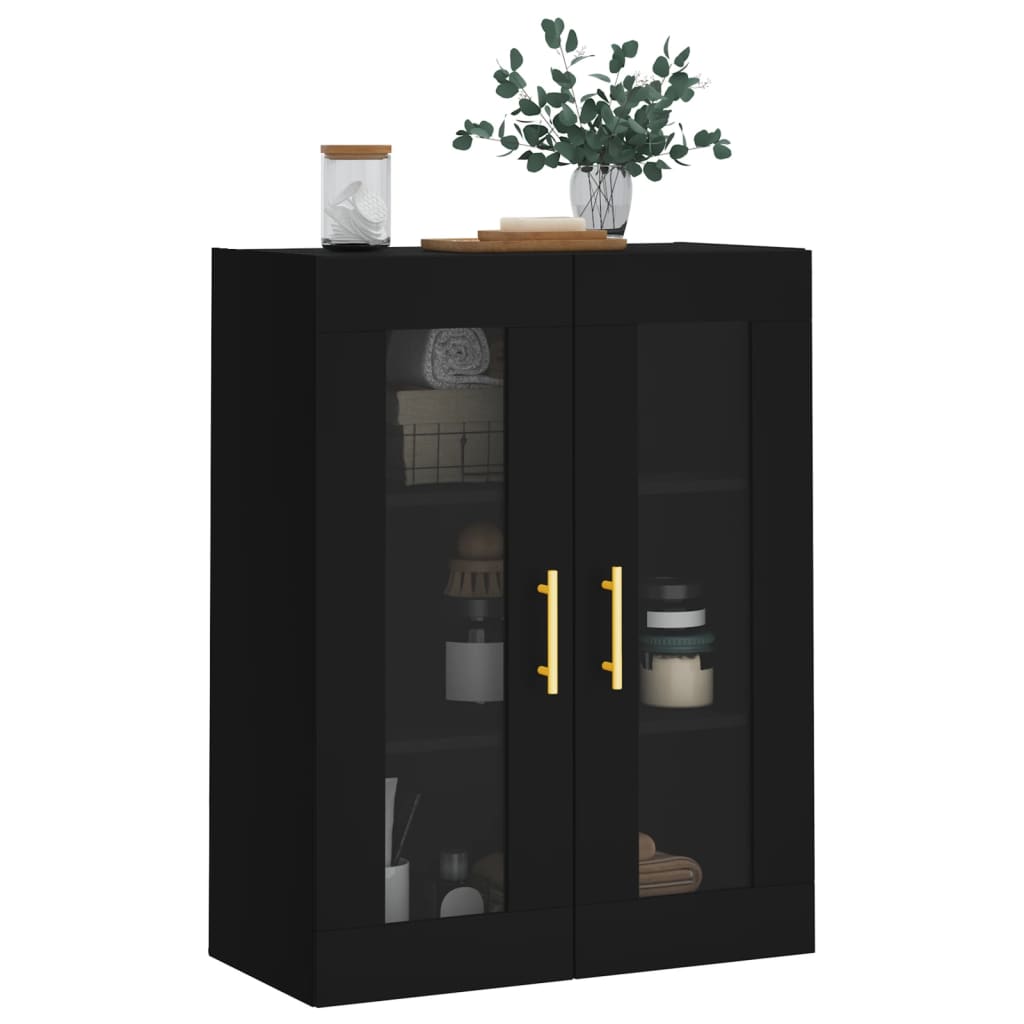 vidaXL Wandschrank Schwarz 69,5x34x90 cm